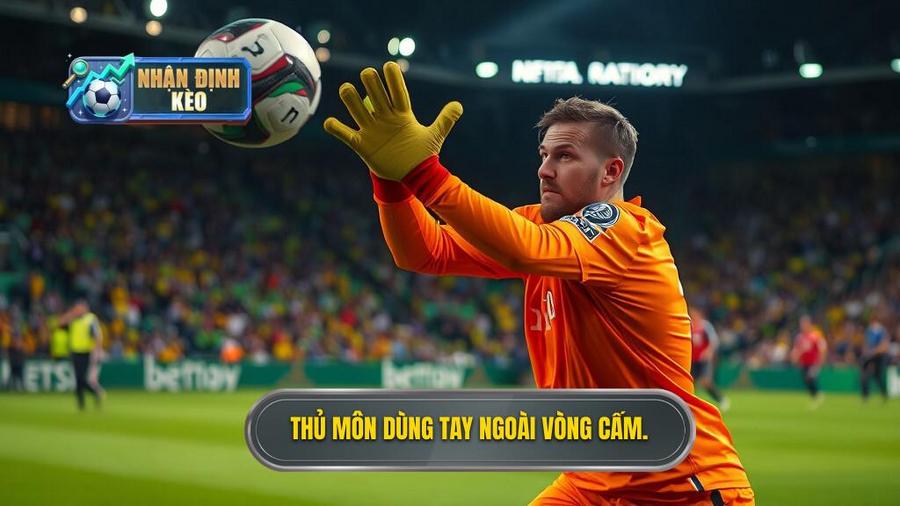1. Thủ môn dùng tay ngoài vòng cấm.